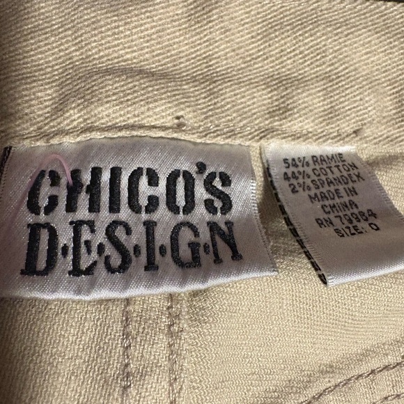 Chico's Beige Textured Trousers - Picture 2 of 10